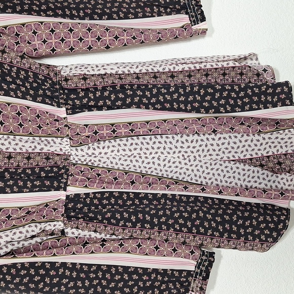 INTERMIX Purple 100% Silk Bohemian Coquette V-Neck Long Sleeve Romper Size 2 - Picture 12 of 15